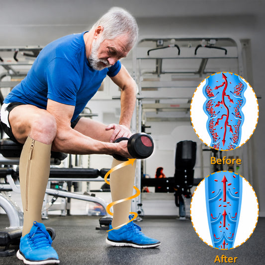 🏃♂️ EasyZip Compression Socks – Zipper Support Socks for Swollen Legs & Everyday Comfort 👣💙