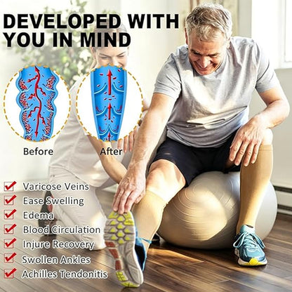 🏃‍♂️ EasyZip Compression Socks – Zipper Support Socks for Swollen Legs & Everyday Comfort 👣💙
